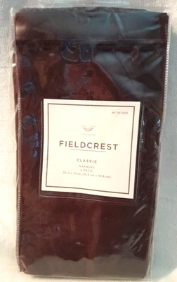 Set of 4 Fieldcrest Classic Fabric Napkins Chocolate Brown 100% Cotton 20x20" - Image 1 of 3