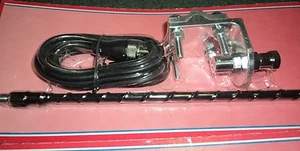 ProComm Bulldog 3FT Single FLEXIBLE Fiberglass CB Radio Antenna Mirror Mount KIT - Picture 1 of 1