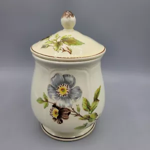 Vintage Sangostone Apple Blossom Canister & Lid by Sangostone Japan 7 Inch - Picture 1 of 10