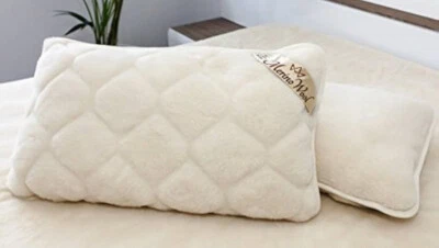 Two 100% Merino Cashmere Standard Pillow Cases Pillow Cover 18"x30" Natural - Image 1 of 4