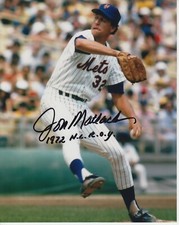 Jon Matlack  72 ROY #2 8x10 Signed Photo w/ COA New York Mets