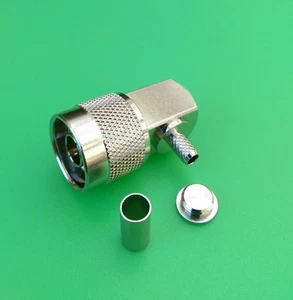 (2 PCS) N Male Right Angle Crimp for RG58/U RG142 LMR195 RG400 Cable -USA Seller - Picture 1 of 4