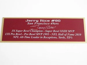 Jerry Rice Autograph Nameplate San Francisco 49ers Autograph Ball Helmet Jersey - Picture 1 of 11
