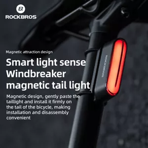 Luces traseras inteligentes magnéticas para bicicleta ROCKBROS equipo de equitación - Imagen 1 de 9