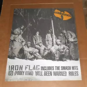 Poster promozionale originale Wu-Tang Clan bandiera di ferro 30x24 - Foto 1 di 2