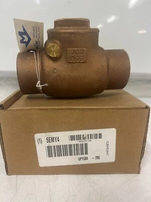 NIBCO 2" Lead Swing Check Valve: Single Flow, Inline Swing, Bronze, Pipe/Tube - Image 1 of 4