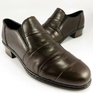 Rieker Antistress Layered Loafers Women Size 8.5M (UK 6.5) Brown Leather Shootie - Picture 1 of 7