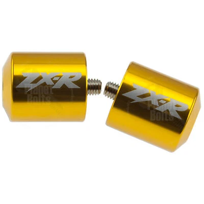 Gold Handle Bar End CNC ZX-R Engraved For Kawasaki Ninja Cap Weight Slider - Image 1 of 2