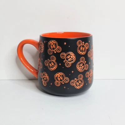 Mickey Mouse Pumpkin Jack-O'-Lantern Disney Black & Orange Halloween Mug - NEW - Image 1 of 4