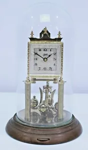 Orologio da scrivania vintage Schatz W. Germania vetro cupola volto quadrato 1954 MCM tavolo art deco - Foto 1 di 12