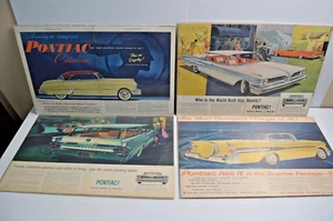4 Vintage Chevrolet Chevy Pontiac 1950s Printed Advertisements General Motors GM - Picture 1 of 7