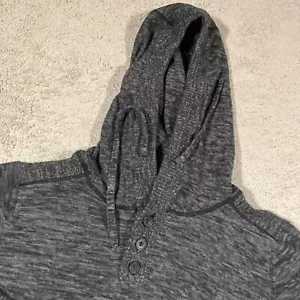 Projek Raw Fleece Hoodie Mens Large Elbow Patches Knit Buttons Heather Gray Cozy - Picture 1 of 9
