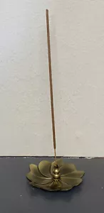 Bronze Blume Weihrauch Stick Halter, Aschefänger für Räucherstäbchen ~ mit Tasche - Bild 1 von 3