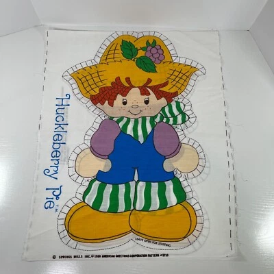 "Panel de tela de almohada de pastel corto de fresa de colección de los años 80 cortar y coser pastel de arándanos de 20""" Foto 1 de 4