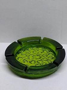 Blenko Ashtray Emerald Green Glass MCM - Picture 1 of 8