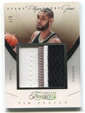 2013-14 Timeless Treasures Every Player Game Prime 18 Tim Duncan Jumbo Patch 1/5