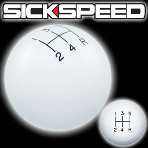 WHITE OL' SKOOL SHIFT KNOB FOR 5 SPEED SHORT THROW SHIFTER SELECTOR 12X1.25 S03 - Picture 1 of 1