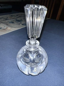 Cut Crystal Perfume Bottle With Dauber Stopper 5” Tall. - Picture 1 of 7