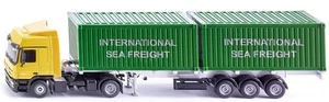 SIKU, MERCEDES BENZ Actros 4x2 con semi container a 3 assi e 2 container da 2... - Foto 1 di 5