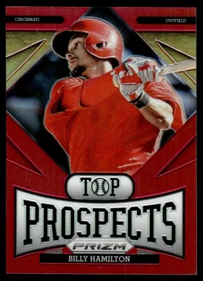 2013 Panini Prizm Top Prospects RED Billy Hamilton Cincinnati Reds #TP7 - Image 1 of 2
