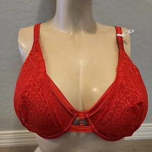 NWOT Aerie Bra 40C Plunge Red Underwire Unlined - Picture 1 of 4