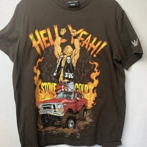 WWE HELL YEAH STONE COLD STEVE AUSTIN T-SHIRT MARRONE MEDIO SCARPA PALAZZO 2023 - Foto 1 di 6