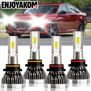 For Honda Accord 1990-2012 White Car LED Headlights Bulb High Low Beam 6000K 4x - Picture 1 of 11
