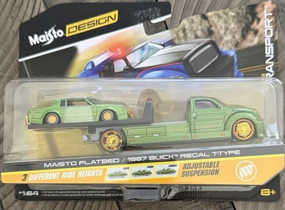 Maisto Design Elite Transport Maisto plataforma plana y Buick Regal 1987 tipo T nuevo 2025 Foto 1 de 2