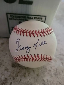 George Kell Detroit Tigers HOF Autographed Rawlings ONL Bobby Brown Baseball No  - Picture 1 of 2