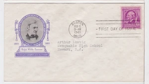 TurtlesTradingPost- Ralph Waldo Emerson- Author #861 FDC 1940 Ioor Cachet - Picture 1 of 1