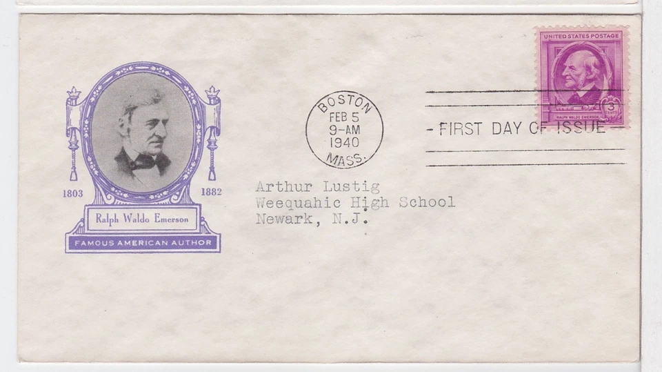 TurtlesTradingPost- Ralph Waldo Emerson- Author #861 FDC 1940 Ioor Cachet - Image 1 of 1