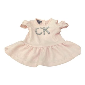CK Dress Baby Girl Pink Bow Cheesecloth Summer Short Sleeve Age 3/6 Mth - Picture 1 of 7