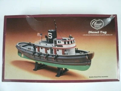 Lindberg 7221 HO Scale Classic Replica Series Diesel Tug Boat Model Building Kit - Image 1 of 2