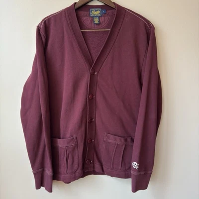 Cardigã Suéter Masculino Vintage Rugby Ralph Lauren Borgonha Tamanho Grande Preppy Y2K - Imagem 1 de 4