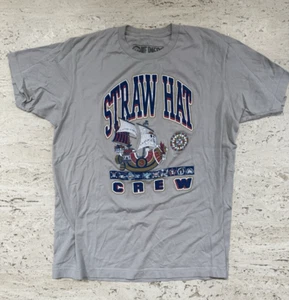 One Piece Anime T-Shirt Light Gray Large Straw Hat Crew Ripple Junction Japanese - Picture 1 of 4