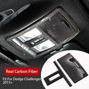 3Pcs Reading Lamp Trim Cover Decor Carbon Fiber For Dodge Challenger 2015-2020 - Bild 1 von 11