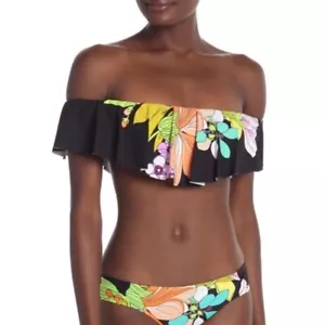 NWT Swimsuit Bikini by Trina Turk Size 8 Off Shoulder Ruffled Bouquet Floral - Picture 1 of 7