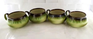 4 Mancioli Rusticana Italian Italy Pottery 830 Brown Green Coffee Mugs Tea Cups - Picture 1 of 24