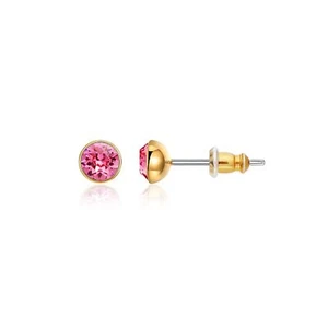 Signature Stud Earrings with 3 Sizes Carat Rose Swarovski Crystals Gold Plated - Picture 1 of 2