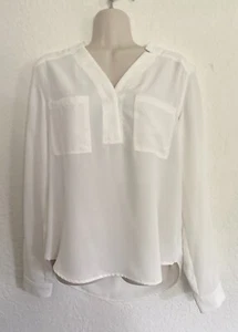 Nine West Damen Off White Surplice Work Wear Professional Bluse Shirt Größe S - Bild 1 von 12