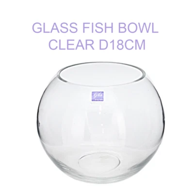 Fish Bowl 18x14cm Clear Glass Rose Bowl Pet Vase Dispaly Flower Party Home Decor - image 1 of 2