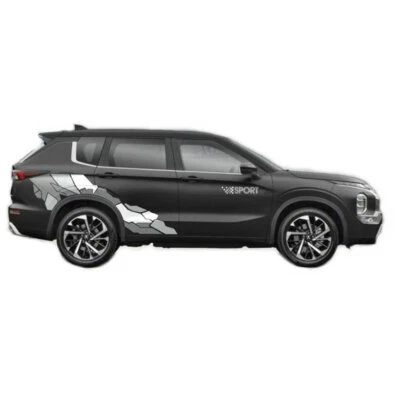 Calcomanía gráfica de coche a rayas de camuflaje para maletero Mitsubishi Outlander calcomanía de 2 lados Foto 1 de 4