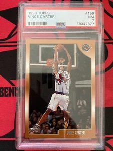 1998 Topps Rookie Card Vince Carter PSA 7 Near Mint Toronto Raptors - Picture 1 of 12