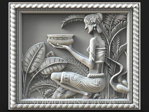 3D Model STL File for CNC Router Laser & 3D Printer Woman Holding Clay Pot - Picture 1 of 1