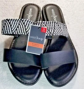 Sandalias para mujer blancas y negras talla 5-6 sin cordones cómodas y estilo clásicas NUEVAS ETIQUETAS - Imagen 1 de 4