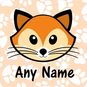 PERSONALISED FOX FACE PRINT 9CM SQUARE COASTER BIRTHDAY CHRISTMAS SECRET SANTA - Picture 1 of 1
