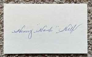 Hank Helf signed card - Browns Indians debut 1938