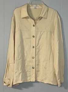 Pendleton Shirt Jacket Womens 1X   XL Cream Tencel Button Up Long Sleeve - Picture 1 of 9