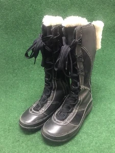 Women Merrell Prevoz Waterproof Winter Black Leather Boots Size 5 J20256 - Picture 1 of 7