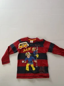NEW Boys Fireman Sam T-Shirt 18 - 24 Months 100% Cotton Kids Long Sleeve Top Tee - Picture 1 of 5